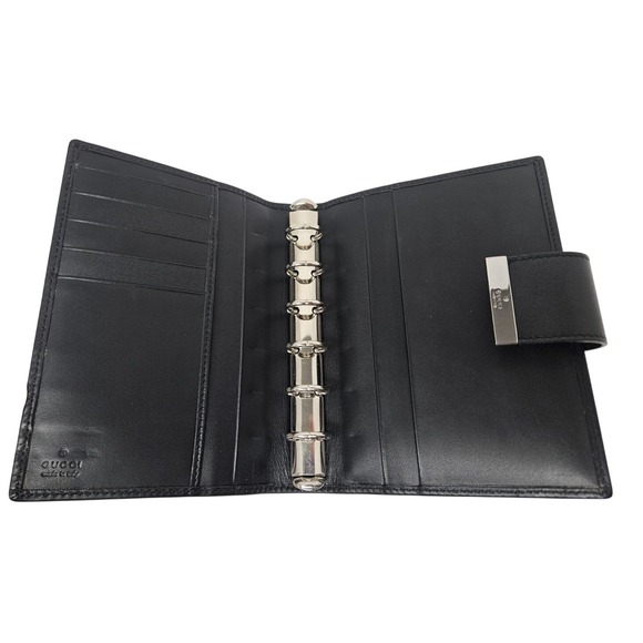 Gucci Black GG Monogram Jacquard Canvas Agenda Full Set Box 74259 Italy EUC - Picture 8 of 10